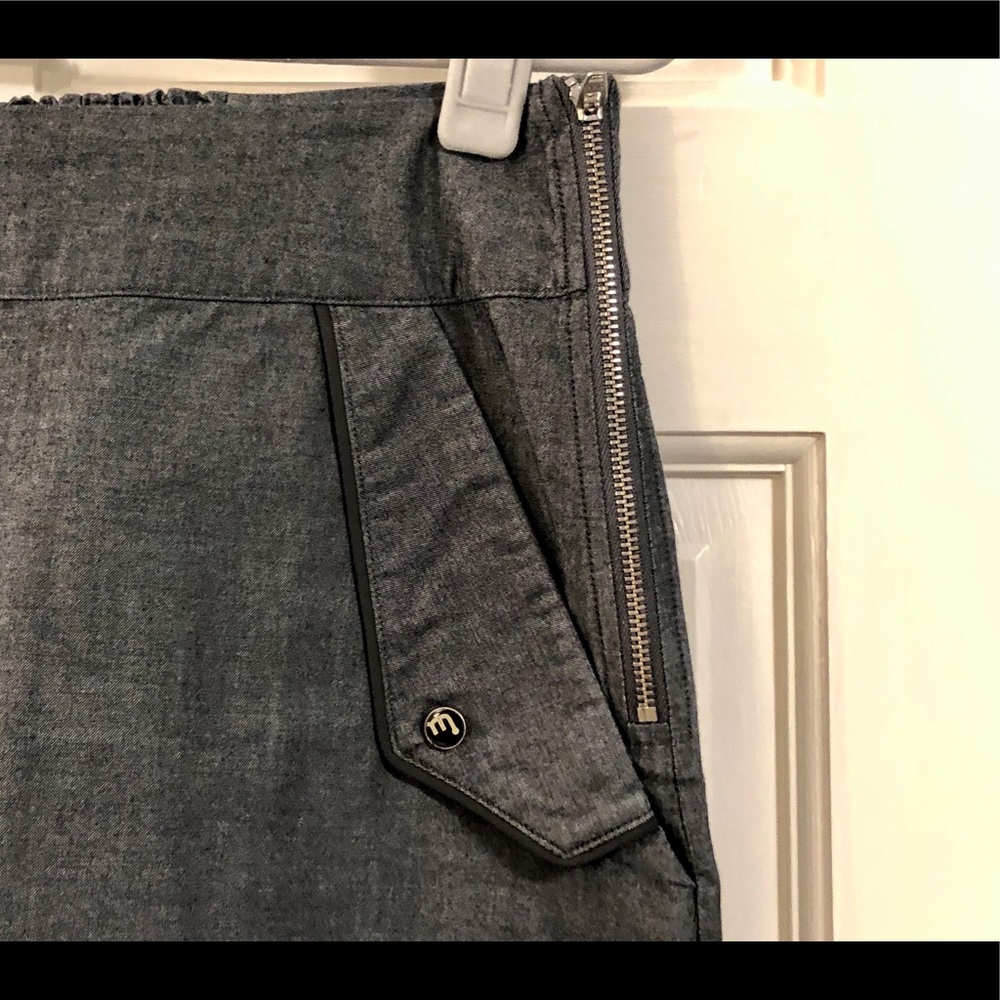 Grey cotton zip skirt with pockets - Sz L - Picture 2 of 12